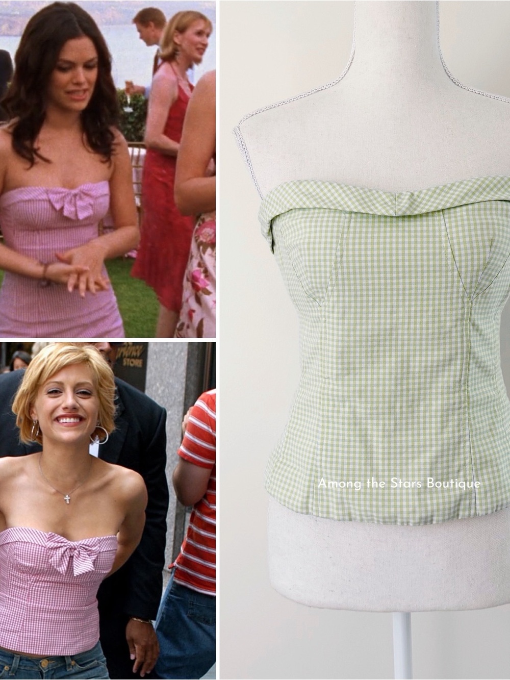 Rare Y2K Vintage Gingham Corset Top Alt. ASO Summer in The OC + Brittany Murphy